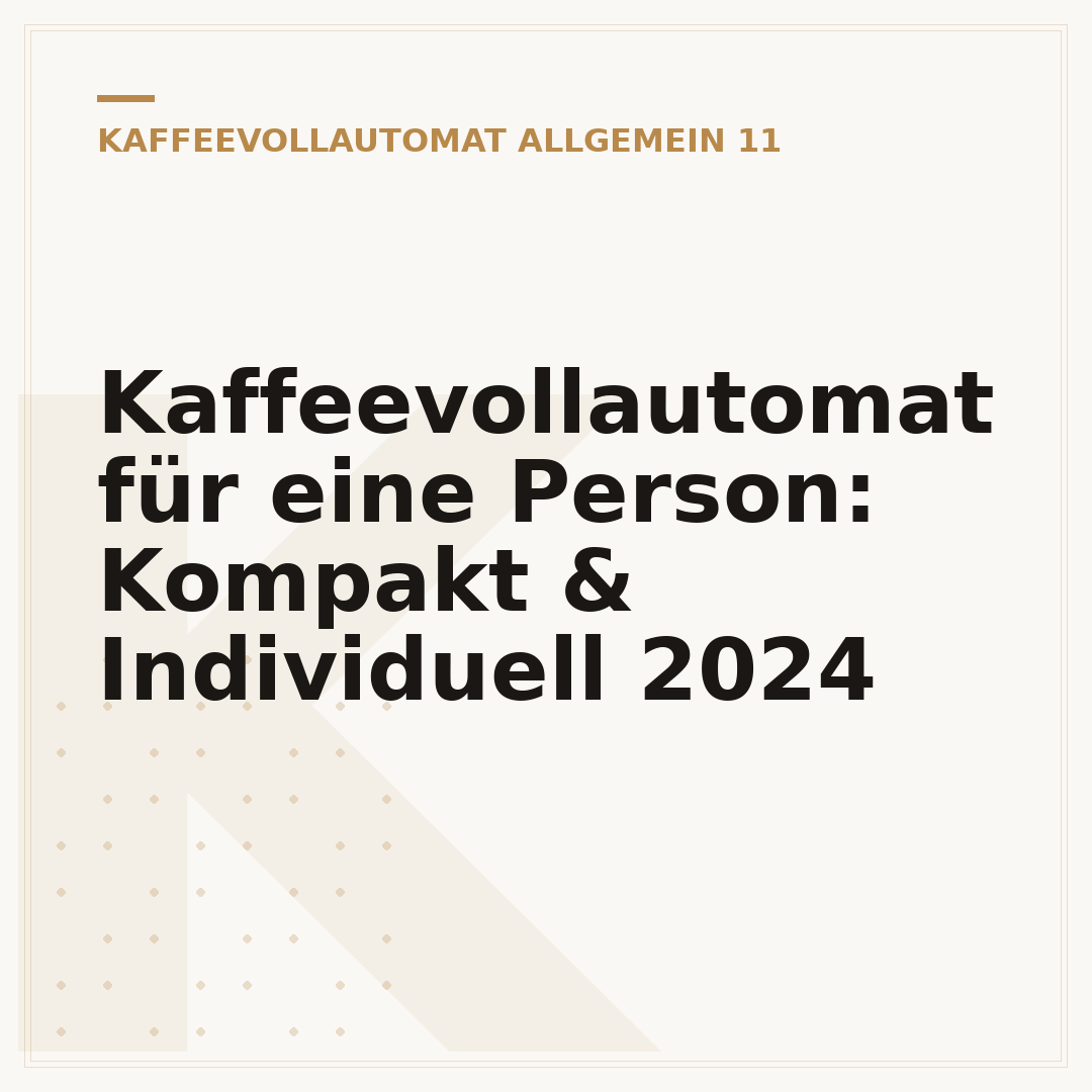 Kaffeevollautomat für eine Person: Kompakt & Individuell 2024