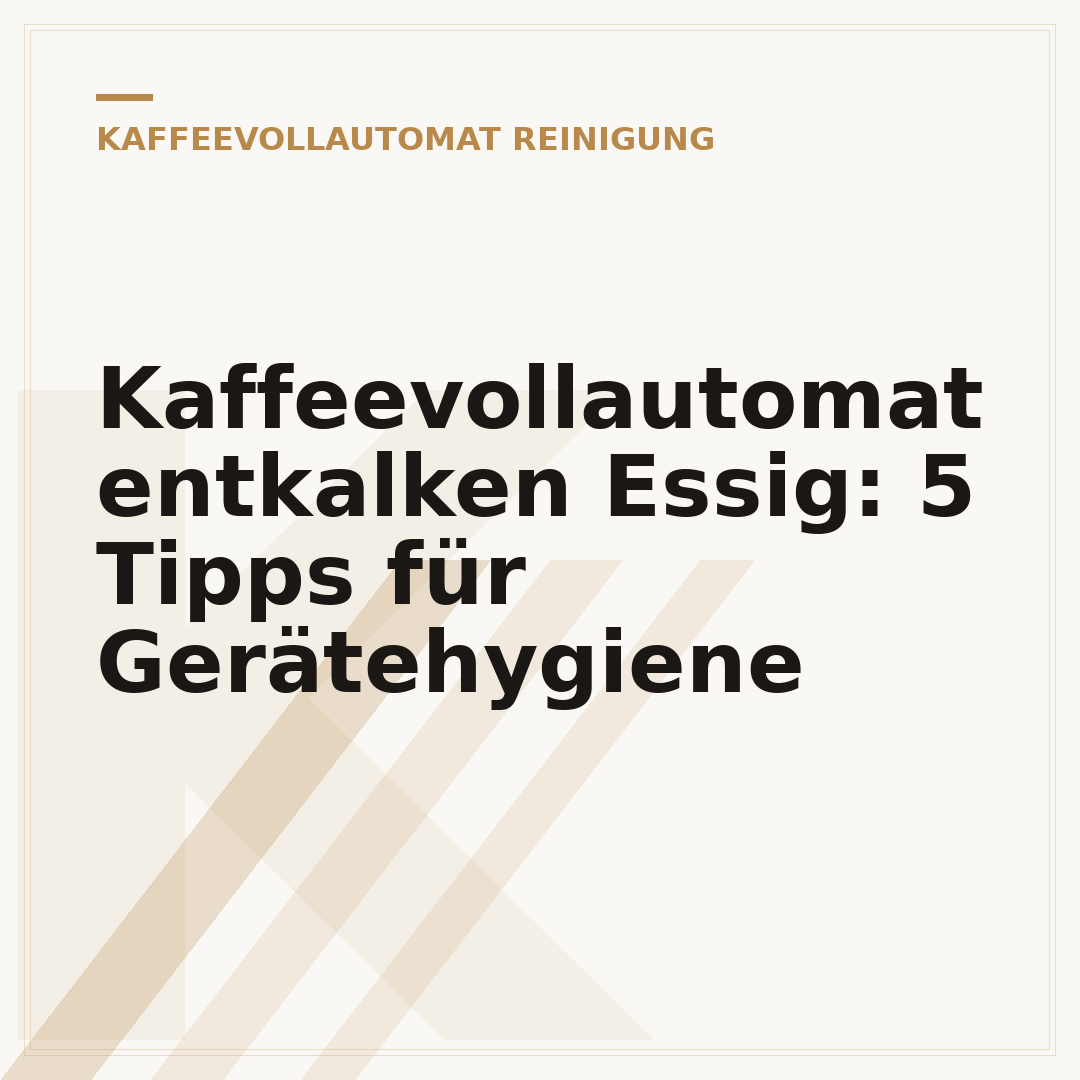 Kaffeevollautomat entkalken Essig: 5 Tipps für Gerätehygiene