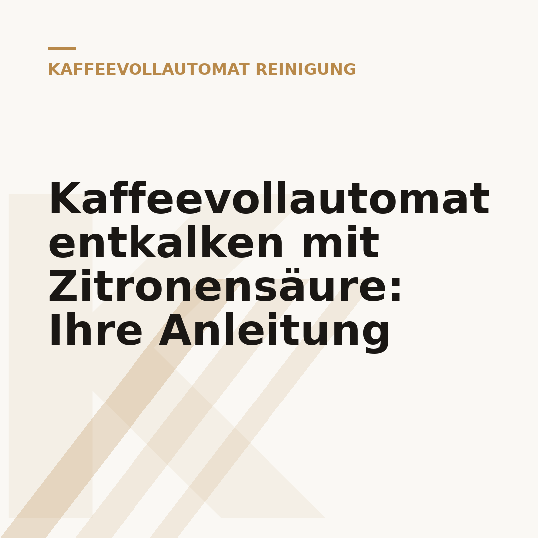 Kaffeevollautomat entkalken mit Zitronensäure: Ihre Anleitung