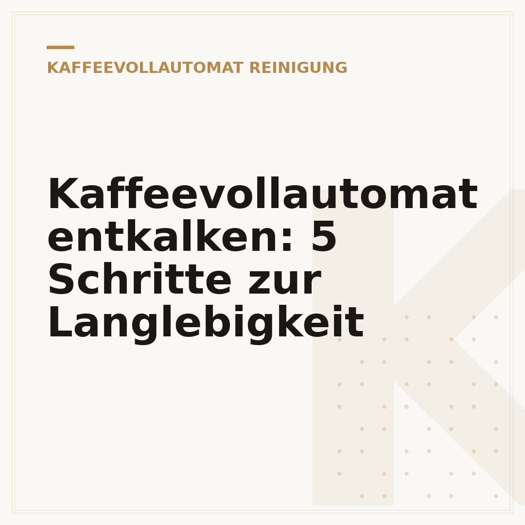 Kaffeevollautomat entkalken: 5 Schritte zur Langlebigkeit