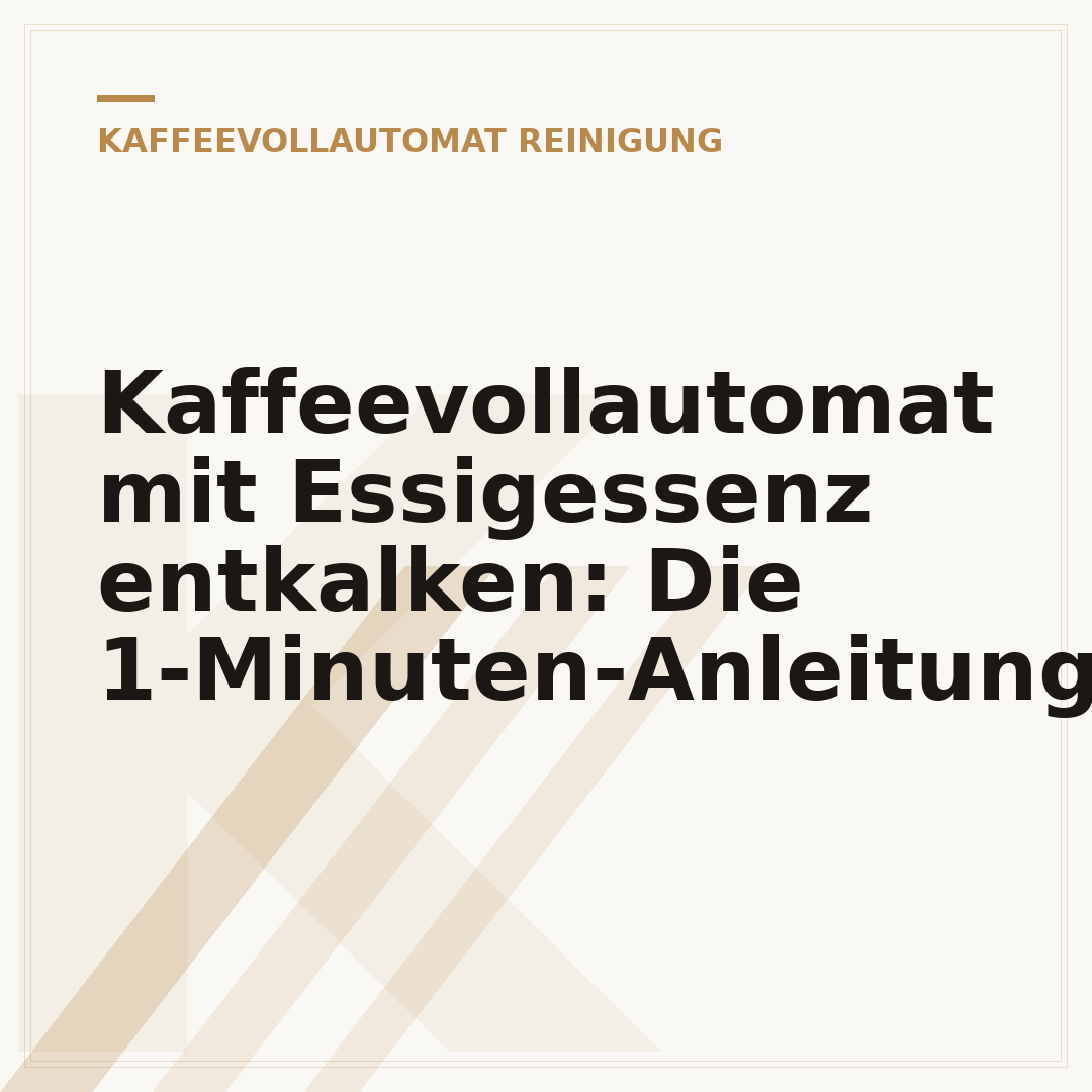 Kaffeevollautomat mit Essigessenz entkalken: Die 1-Minuten-Anleitung