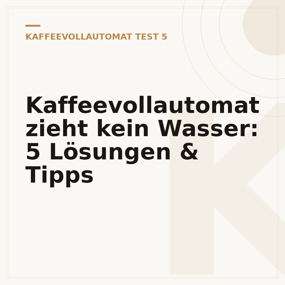 Kaffeevollautomat zieht kein Wasser: 5 Lösungen & Tipps
