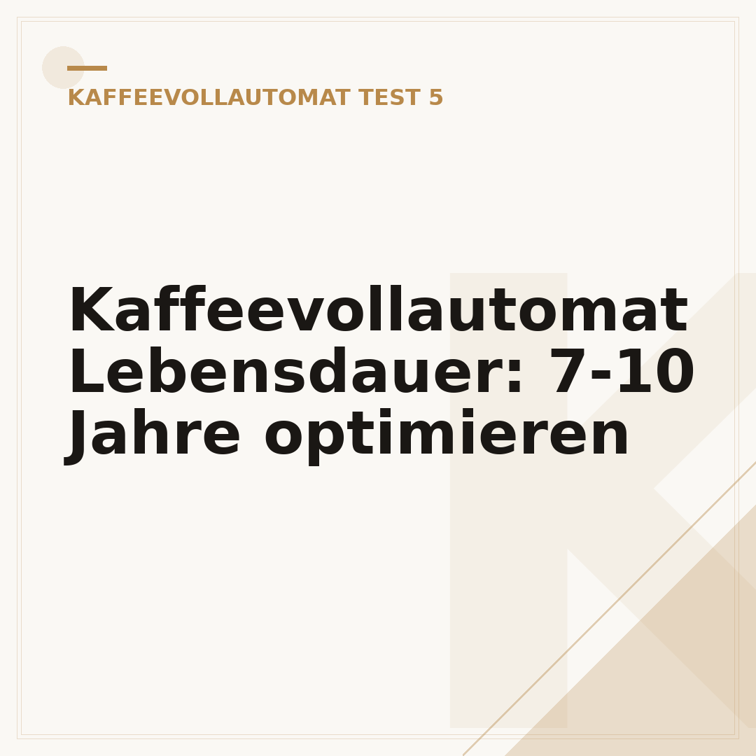 Kaffeevollautomat Lebensdauer: 7-10 Jahre optimieren