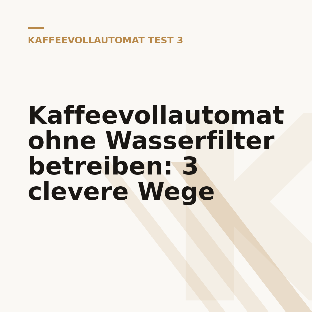 Kaffeevollautomat ohne Wasserfilter betreiben: 3 clevere Wege