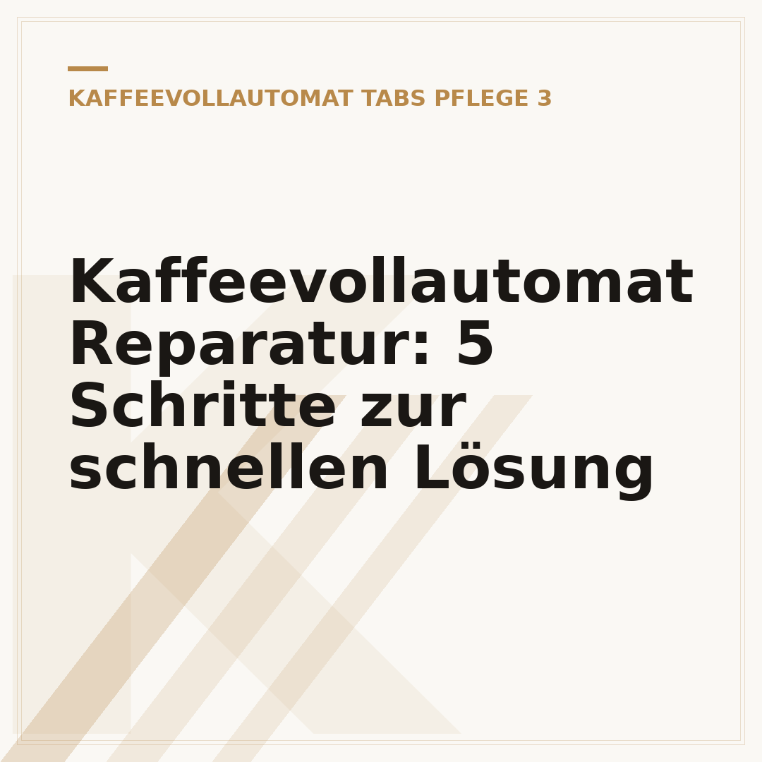 Kaffeevollautomat Reparatur: 5 Schritte zur schnellen Lösung