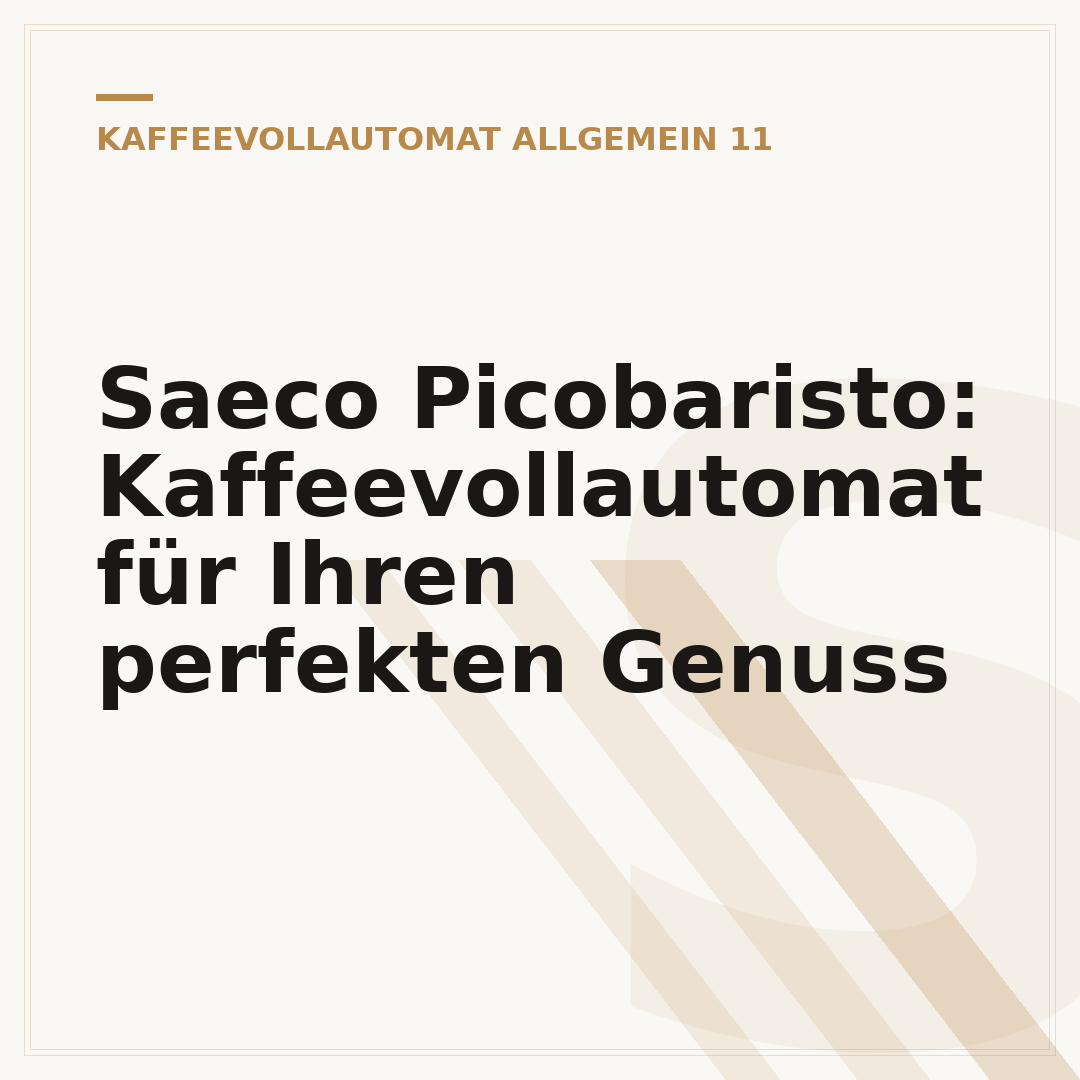 Saeco Picobaristo: Kaffeevollautomat für Ihren perfekten Genuss