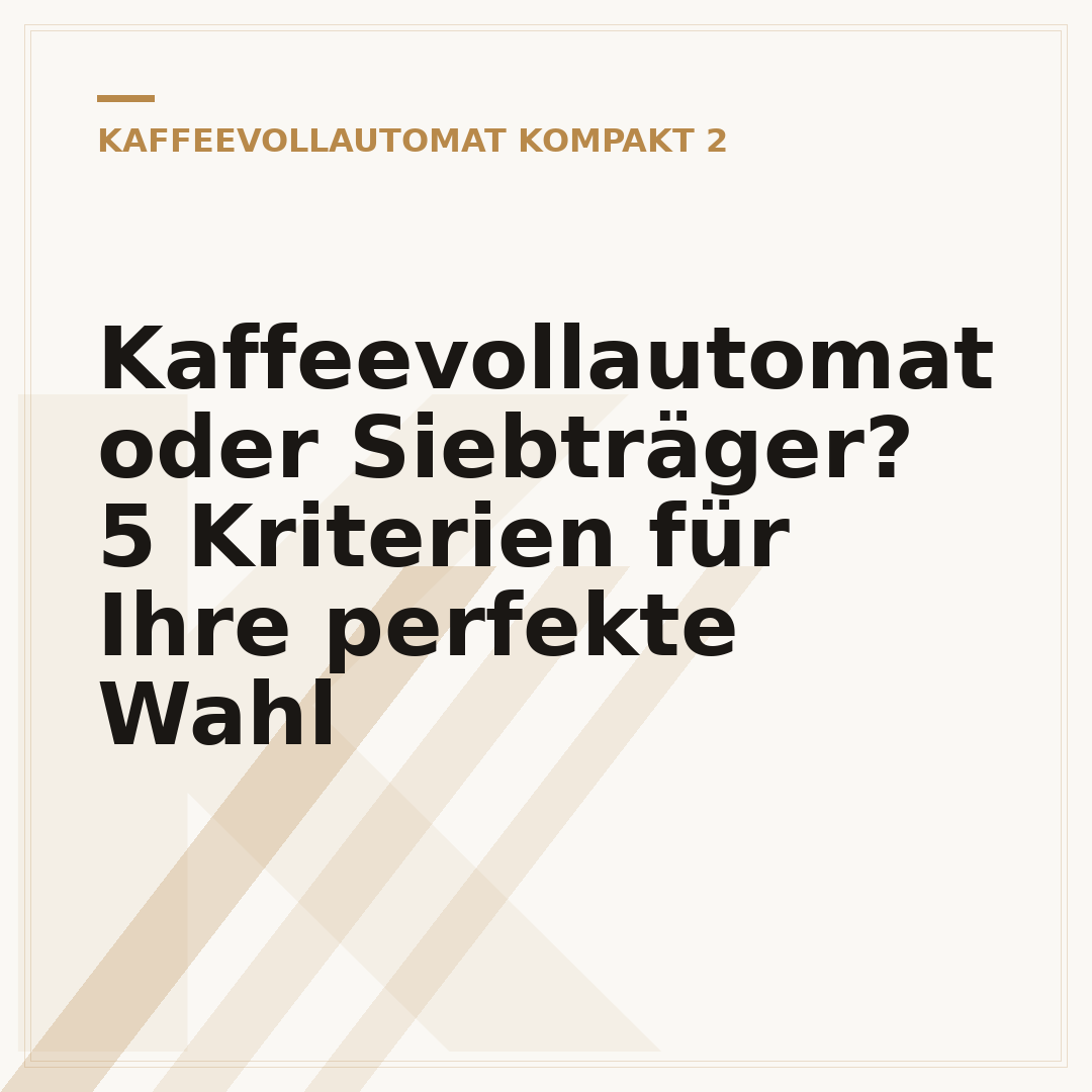 Kaffeevollautomat oder Siebträger? 5 Kriterien für Ihre perfekte Wahl