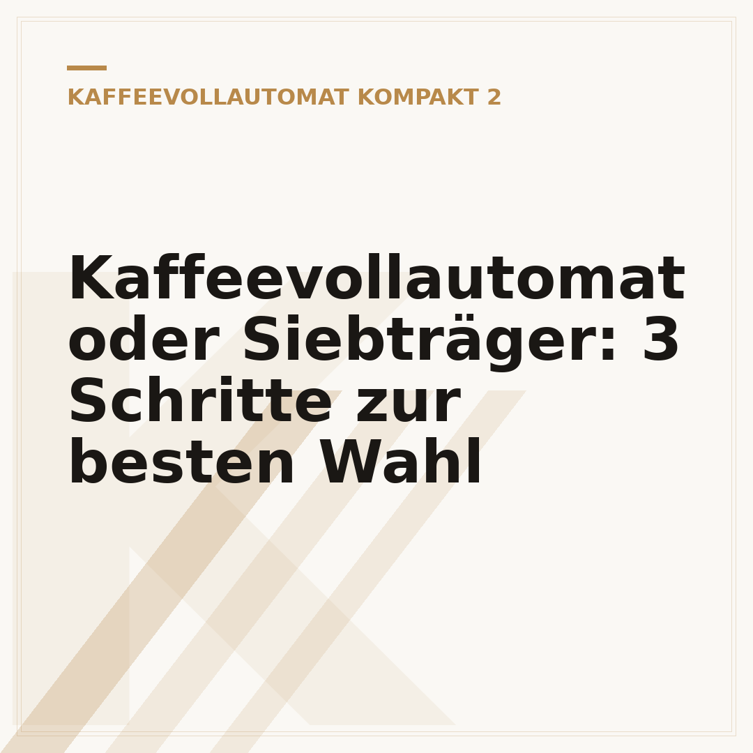 Kaffeevollautomat oder Siebträger: 3 Schritte zur besten Wahl