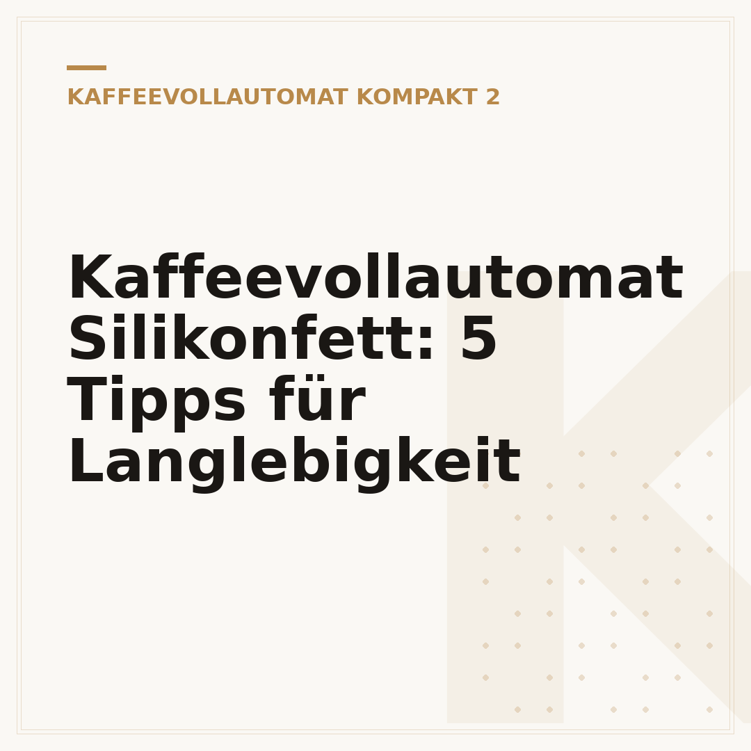 Kaffeevollautomat Silikonfett: 5 Tipps für Langlebigkeit