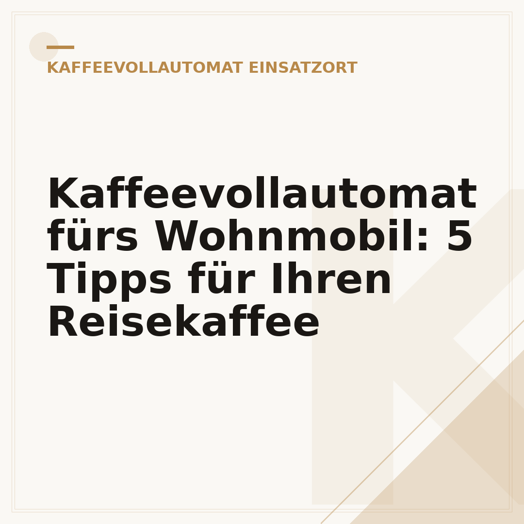 Kaffeevollautomat fürs Wohnmobil: 5 Tipps für Ihren Reisekaffee