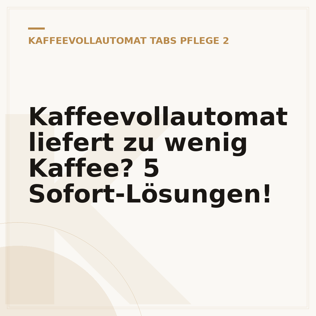 Kaffeevollautomat liefert zu wenig Kaffee? 5 Sofort-Lösungen!