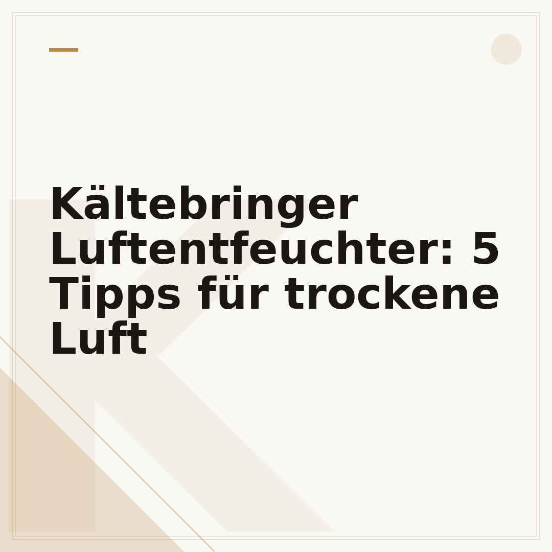 Kältebringer Luftentfeuchter: 5 Tipps für trockene Luft