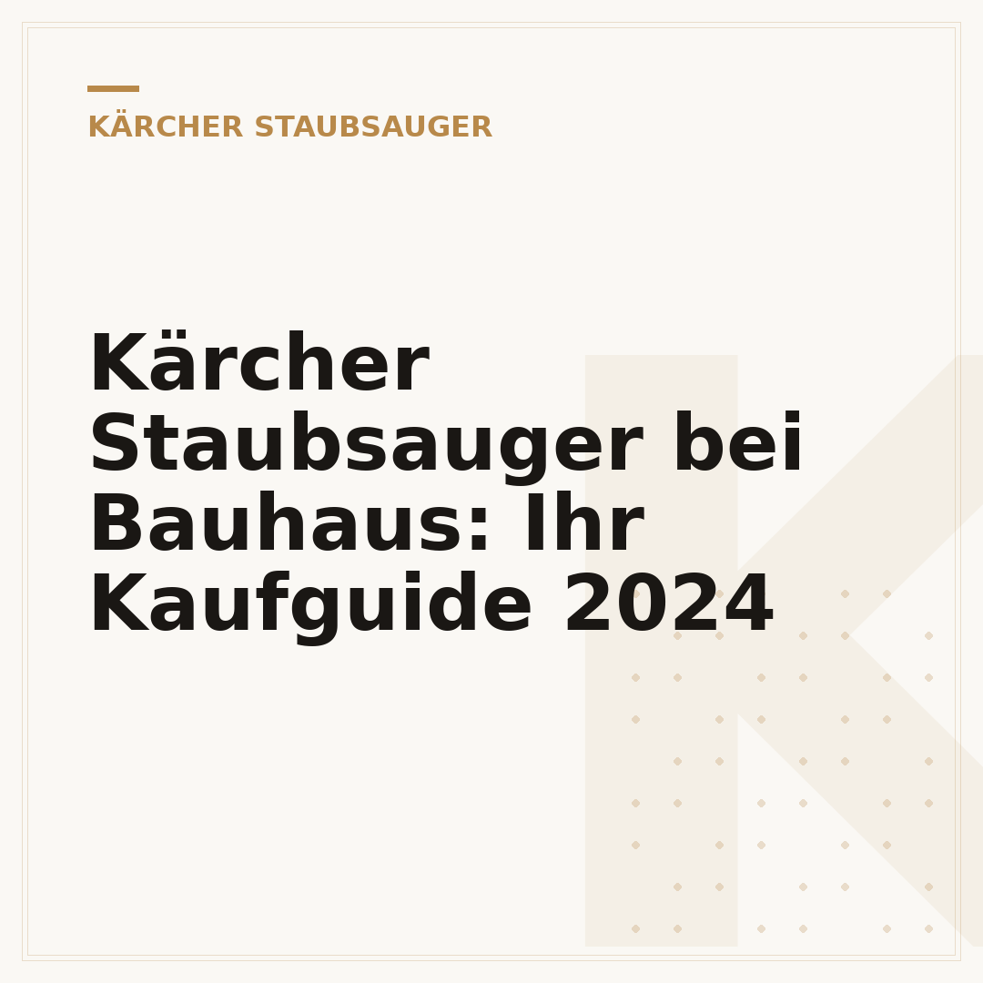 Kärcher Staubsauger bei Bauhaus: Ihr Kaufguide 2024