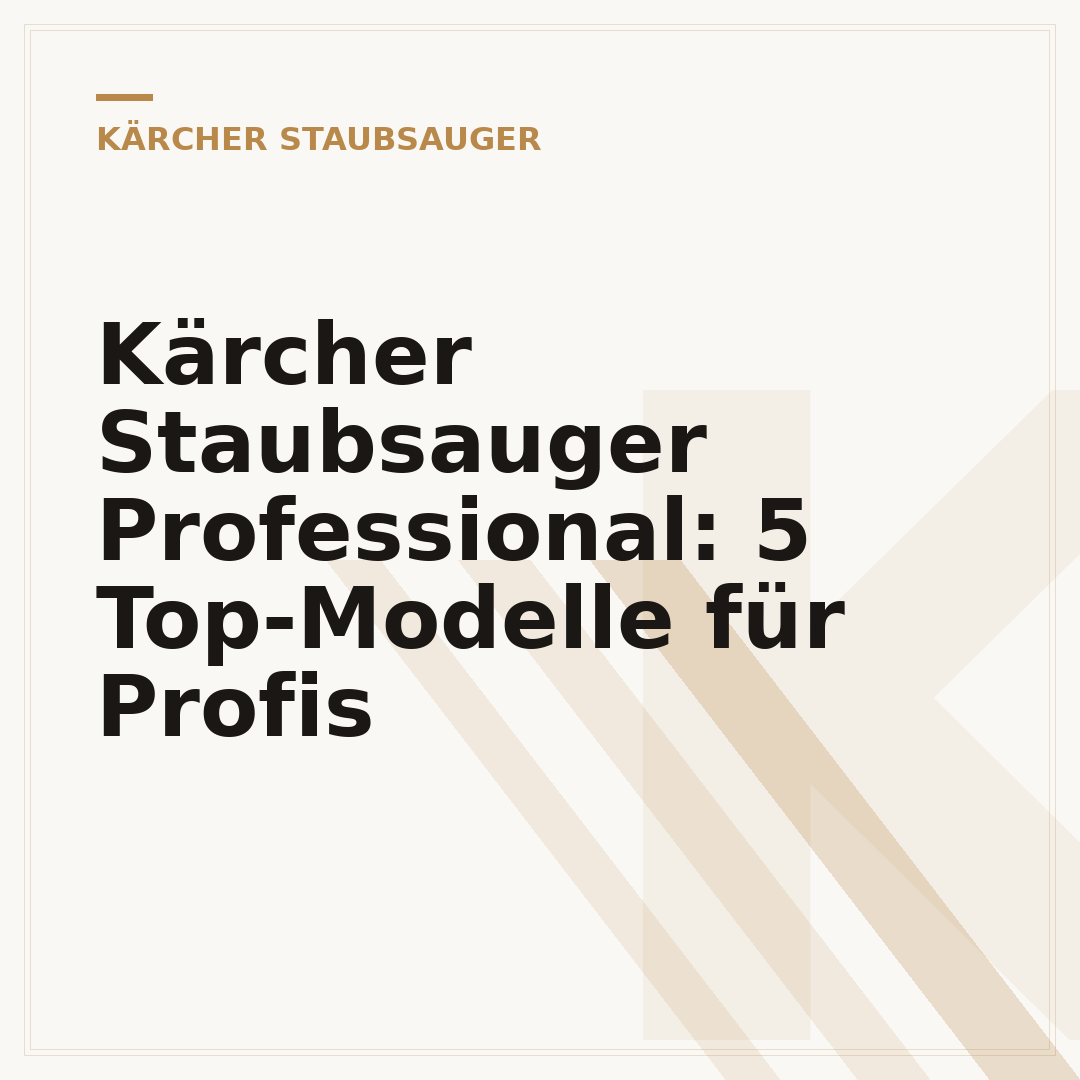 Kärcher Staubsauger Professional: 5 Top-Modelle für Profis