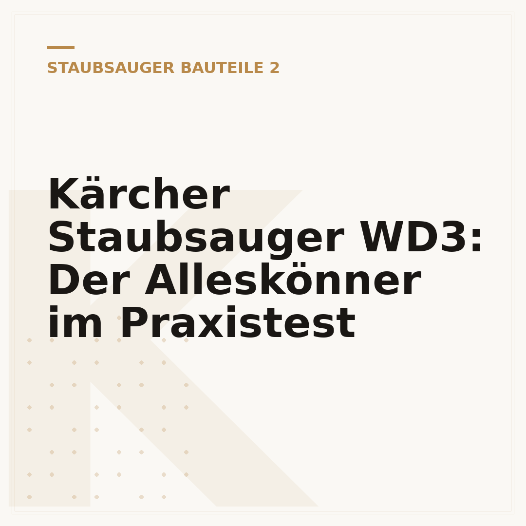 Kärcher Staubsauger WD3: Der Alleskönner im Praxistest