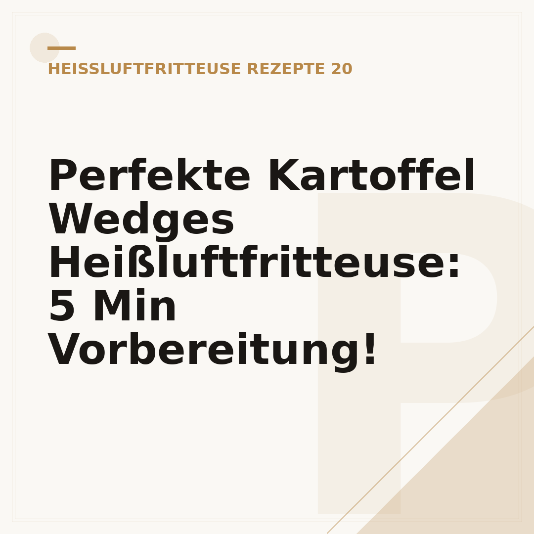 Perfekte Kartoffel Wedges Heißluftfritteuse: 5 Min Vorbereitung!
