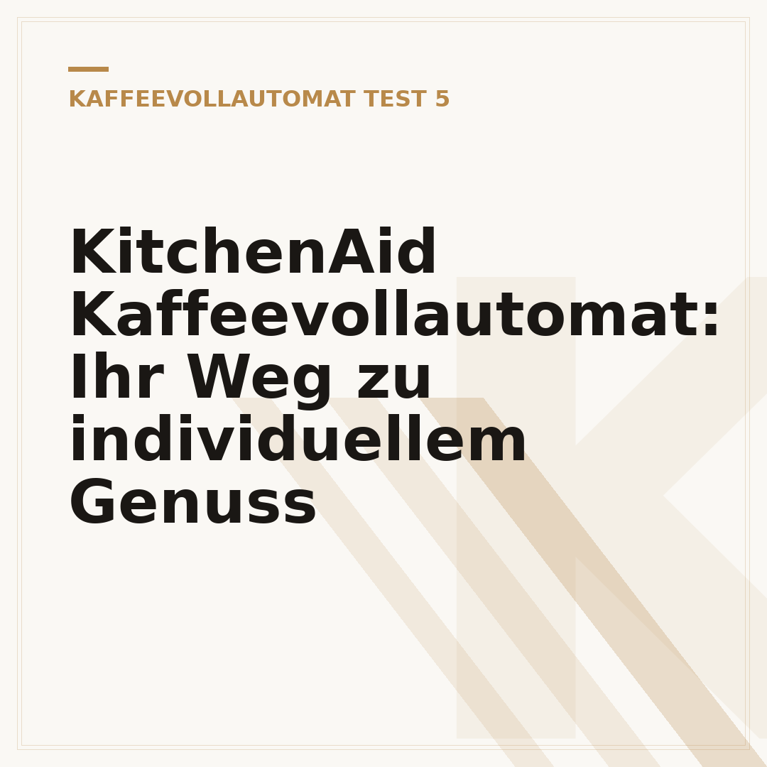KitchenAid Kaffeevollautomat: Ihr Weg zu individuellem Genuss