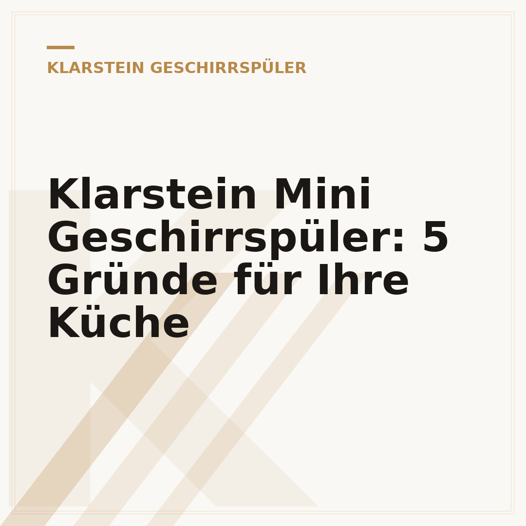 Klarstein Mini Geschirrspüler: 5 Gründe für Ihre Küche