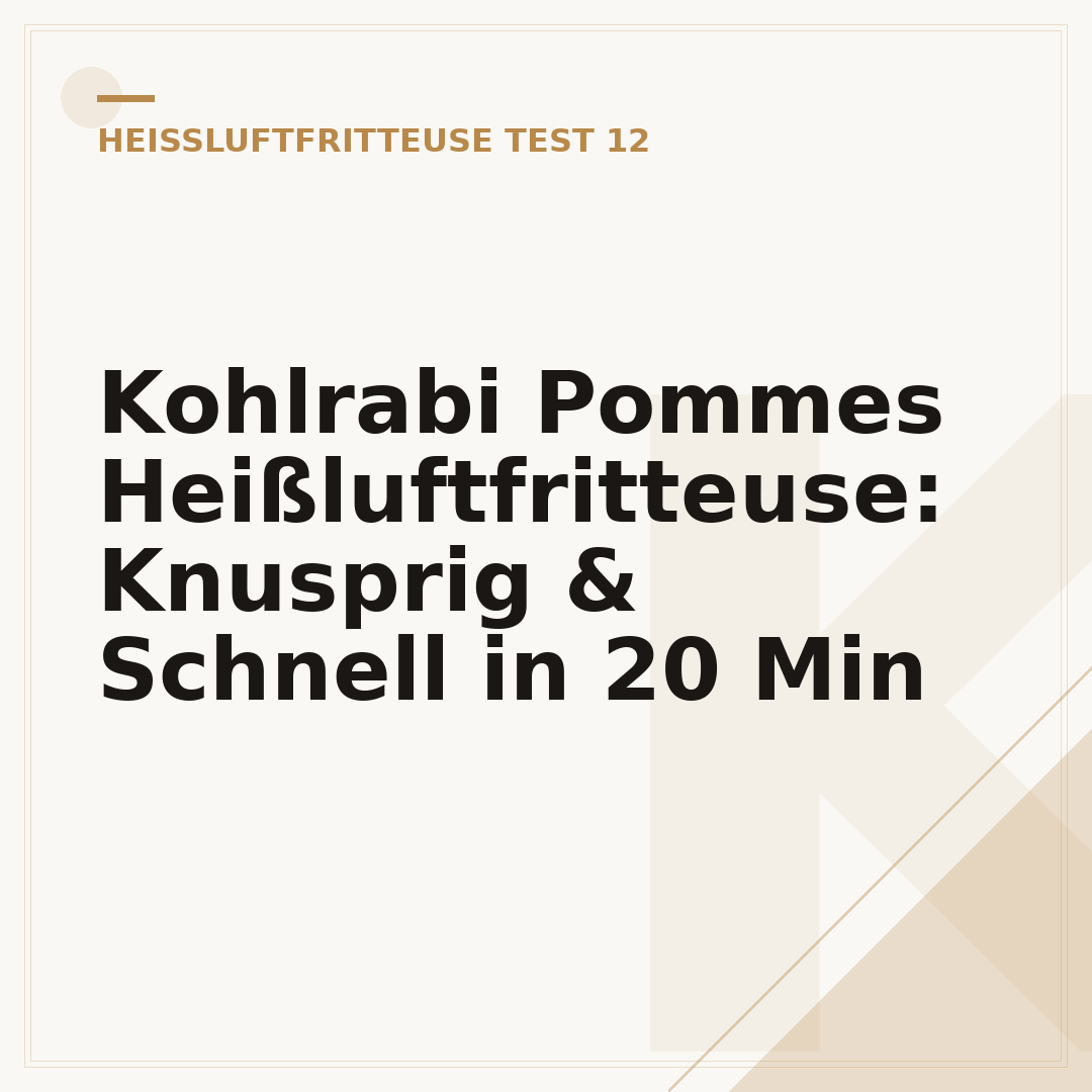 Kohlrabi Pommes Heißluftfritteuse: Knusprig & Schnell in 20 Min