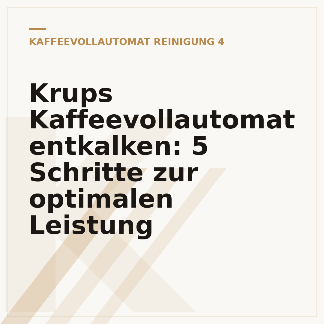 Krups Kaffeevollautomat entkalken: 5 Schritte zur optimalen Leistung