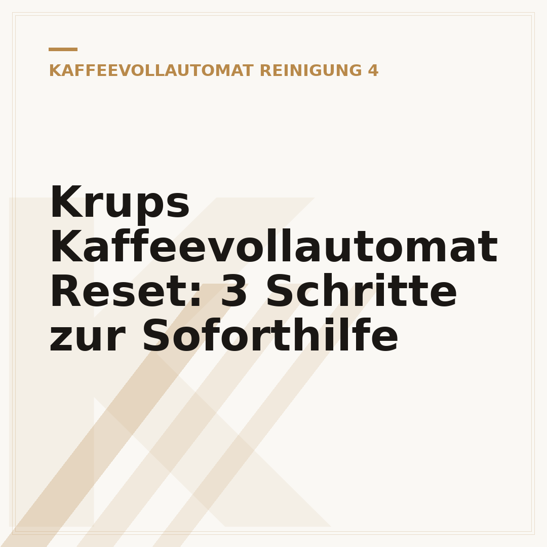 Krups Kaffeevollautomat Reset: 3 Schritte zur Soforthilfe
