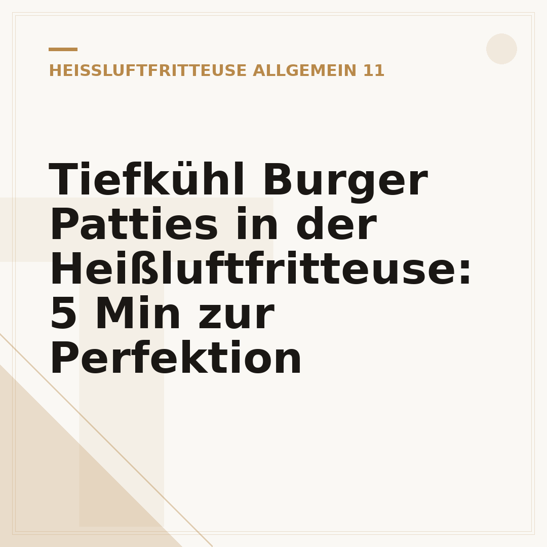 Tiefkühl Burger Patties in der Heißluftfritteuse: 5 Min zur Perfektion