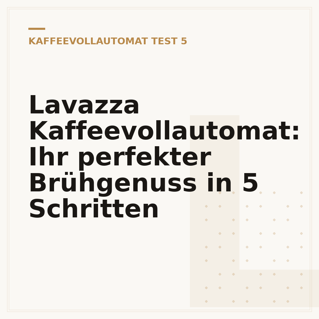 Lavazza Kaffeevollautomat: Ihr perfekter Brühgenuss in 5 Schritten