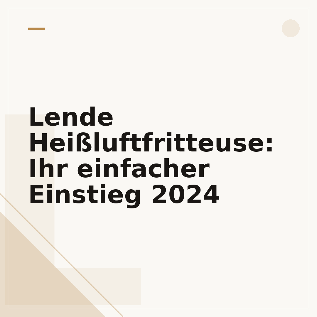 Lende Heißluftfritteuse: Ihr einfacher Einstieg 2024