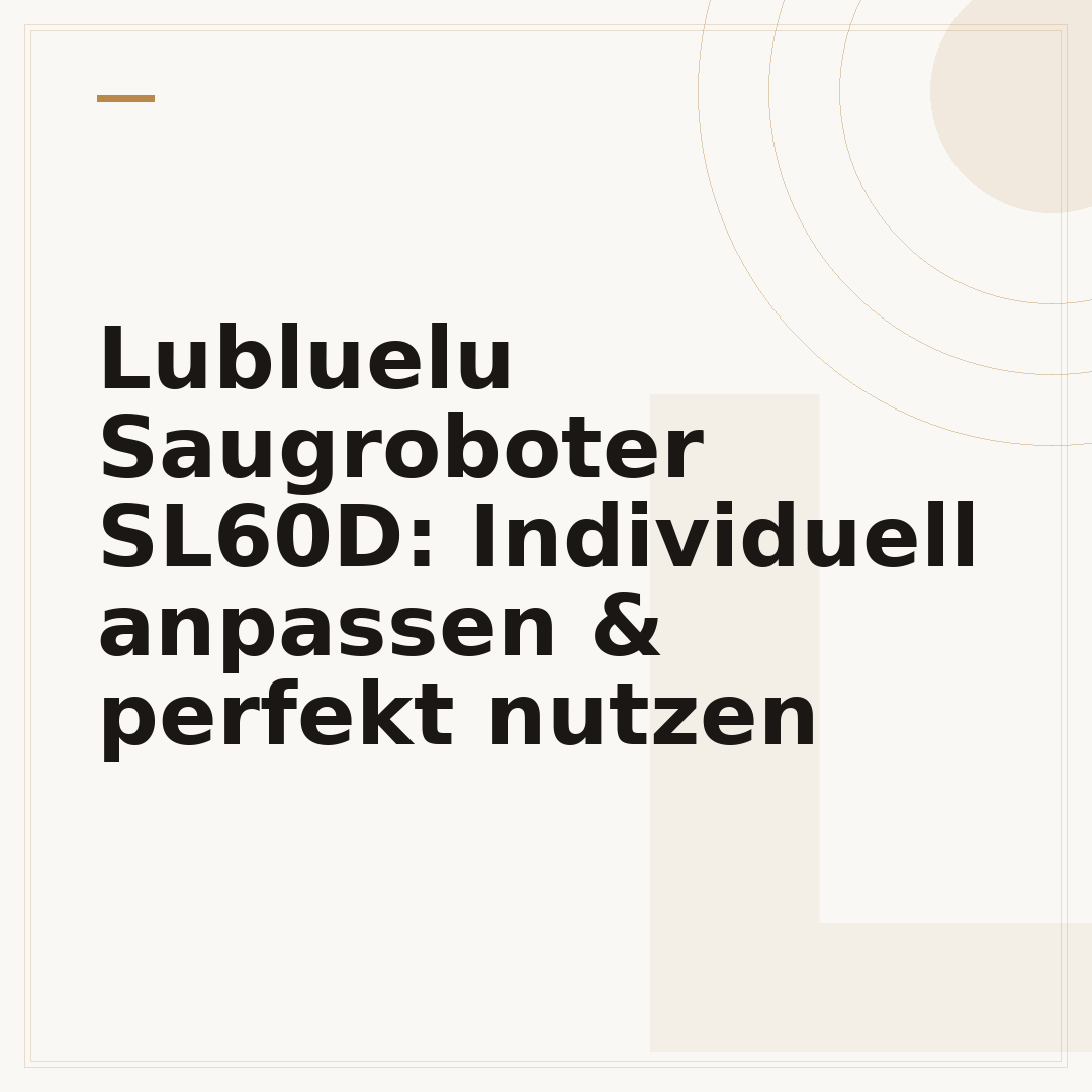 Lubluelu Saugroboter SL60D: Individuell anpassen & perfekt nutzen