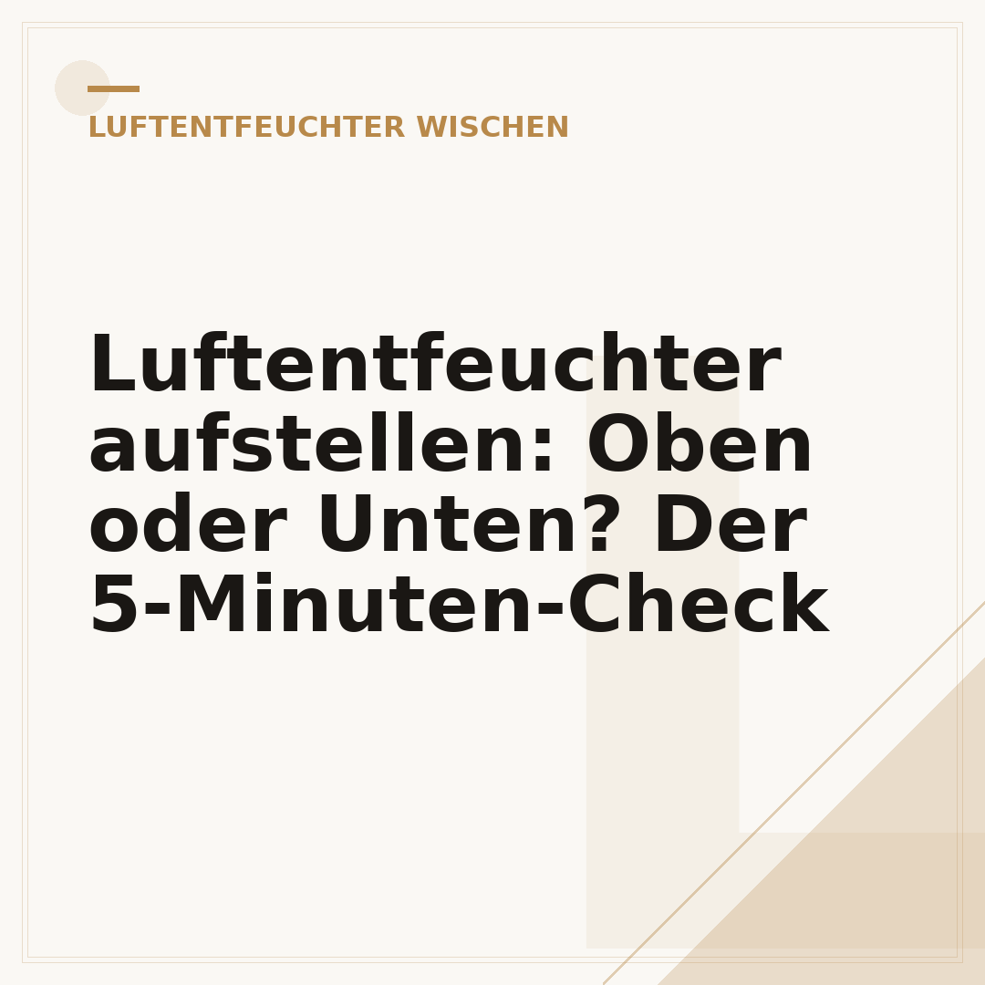 Luftentfeuchter aufstellen: Oben oder Unten? Der 5-Minuten-Check