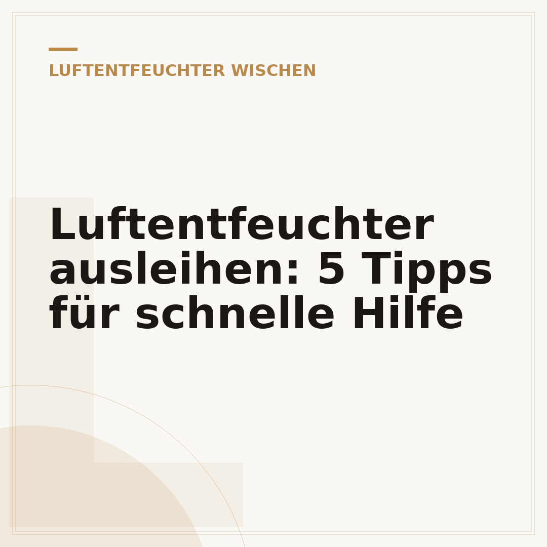 Luftentfeuchter ausleihen: 5 Tipps für schnelle Hilfe