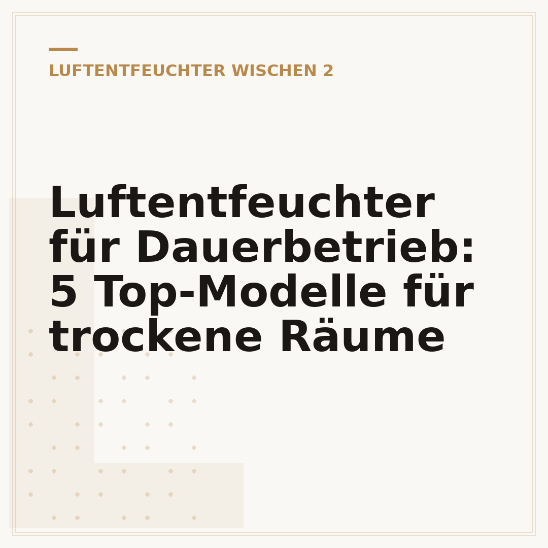 Luftentfeuchter für Dauerbetrieb: 5 Top-Modelle für trockene Räume