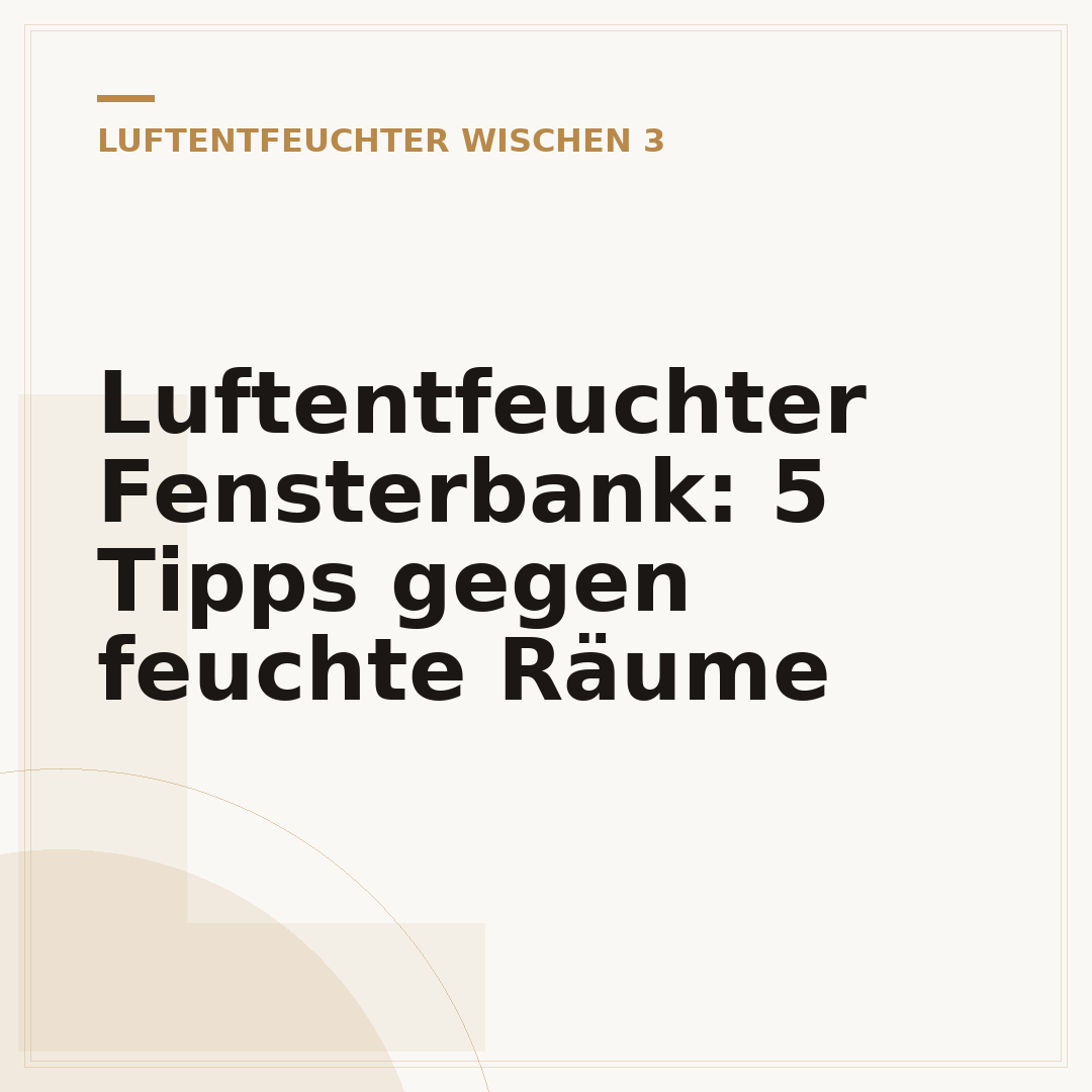 Luftentfeuchter Fensterbank: 5 Tipps gegen feuchte Räume