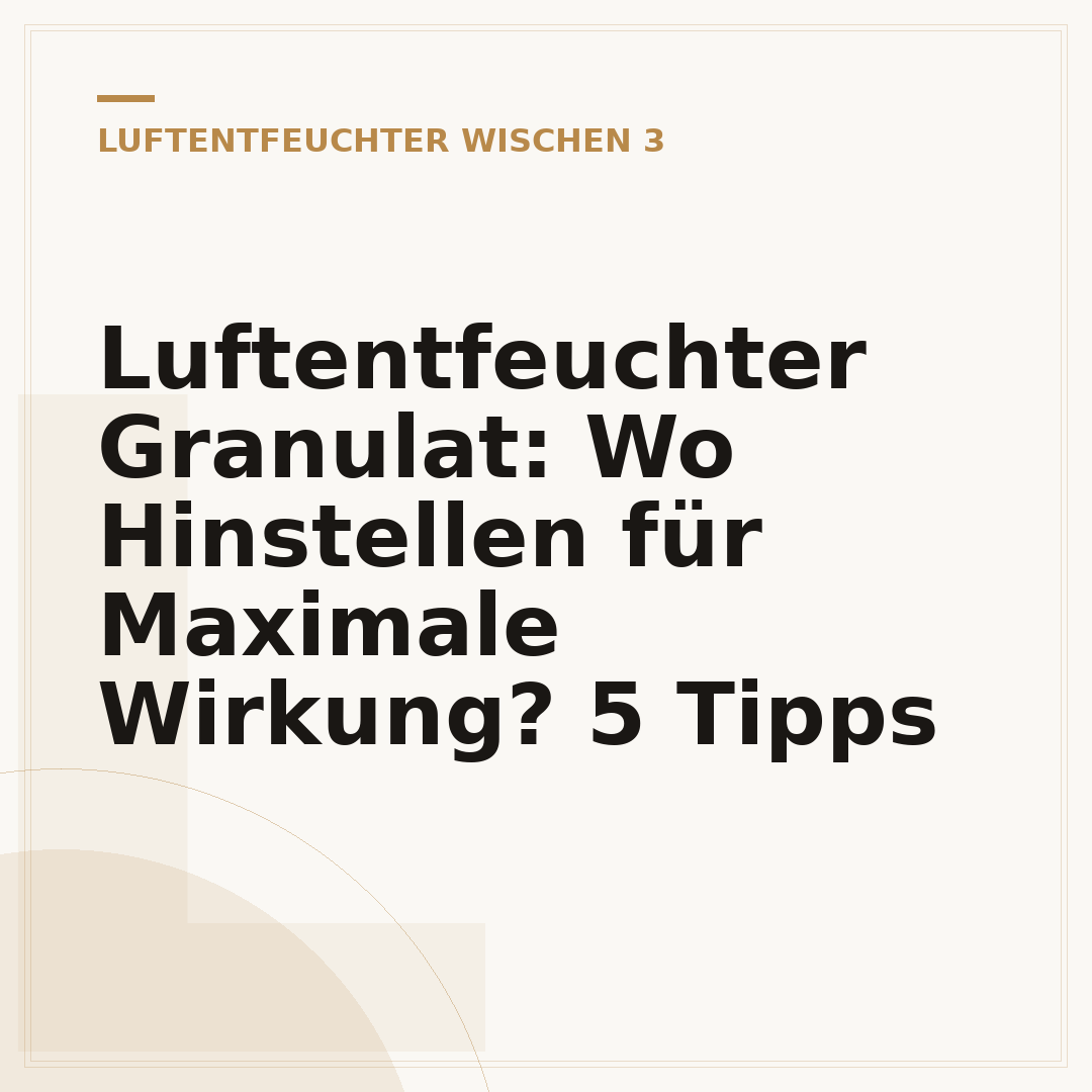 Luftentfeuchter Granulat: Wo Hinstellen für Maximale Wirkung? 5 Tipps