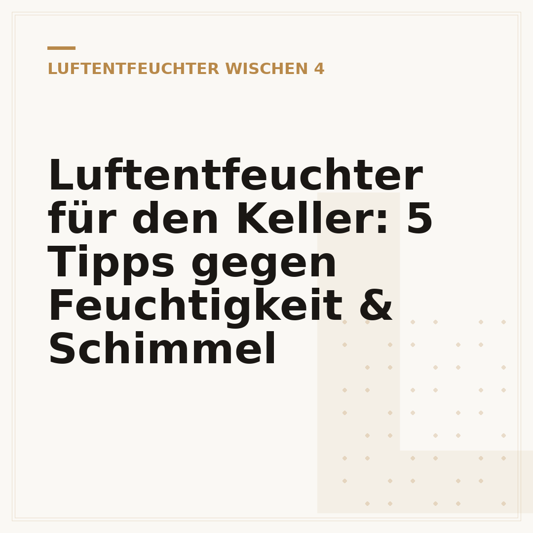 Luftentfeuchter für den Keller: 5 Tipps gegen Feuchtigkeit & Schimmel
