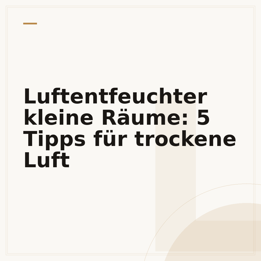 Luftentfeuchter kleine Räume: 5 Tipps für trockene Luft