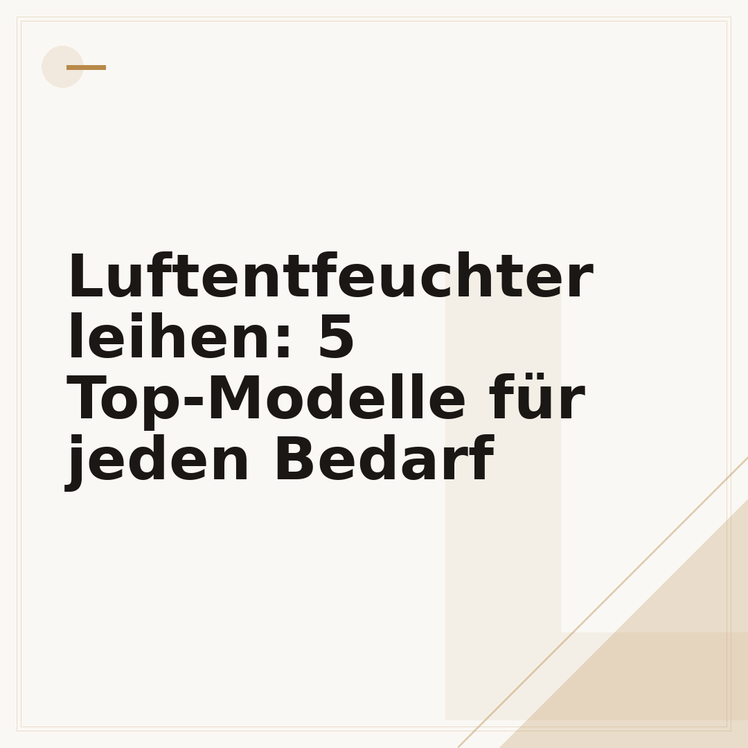 Luftentfeuchter leihen: 5 Top-Modelle für jeden Bedarf