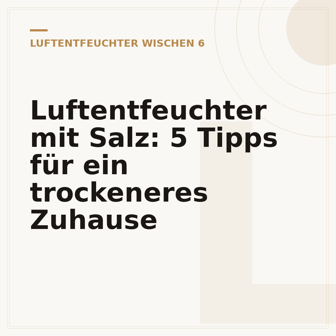 Luftentfeuchter mit Salz: 5 Tipps für ein trockeneres Zuhause