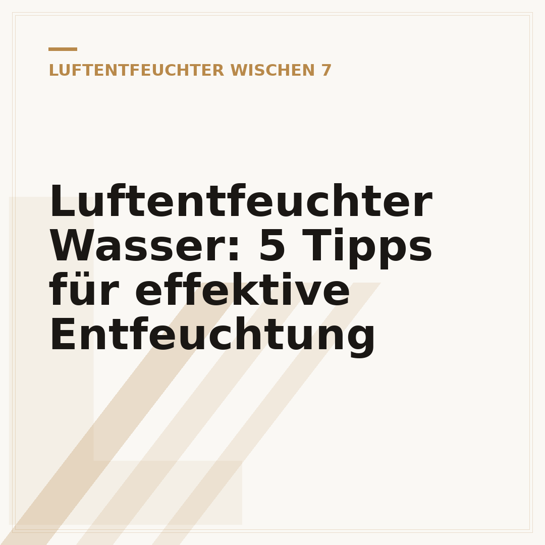 Luftentfeuchter Wasser: 5 Tipps für effektive Entfeuchtung