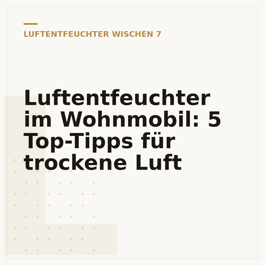 Luftentfeuchter im Wohnmobil: 5 Top-Tipps für trockene Luft