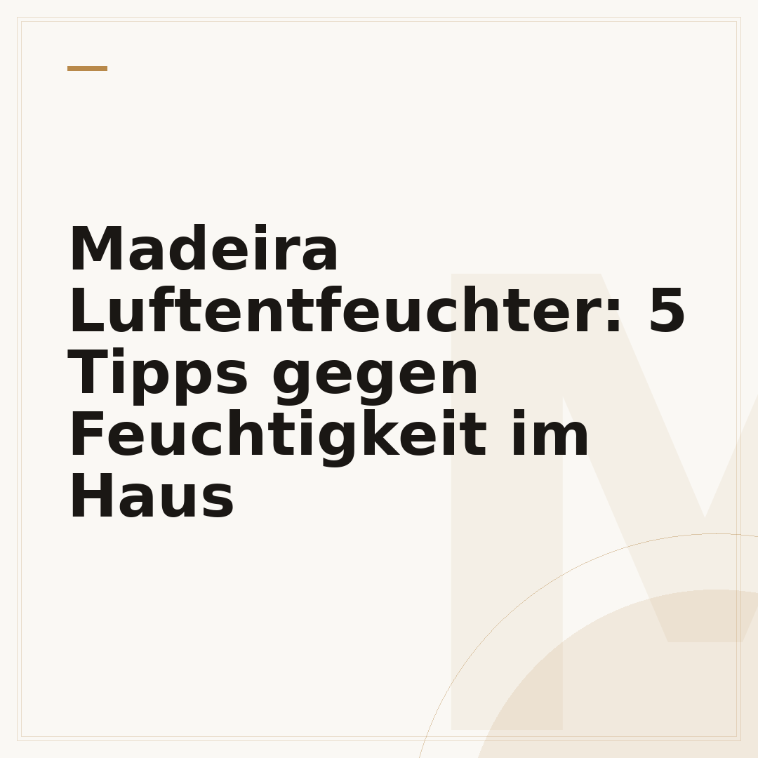 Madeira Luftentfeuchter: 5 Tipps gegen Feuchtigkeit im Haus