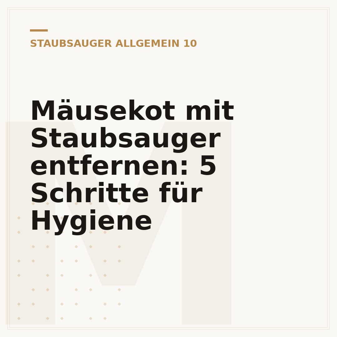 Mäusekot mit Staubsauger entfernen: 5 Schritte für Hygiene