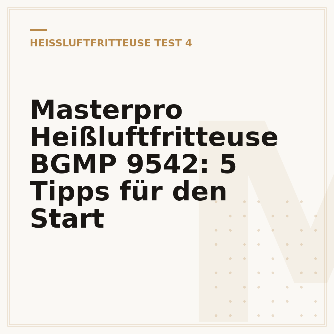 Masterpro Heißluftfritteuse BGMP 9542: 5 Tipps für den Start