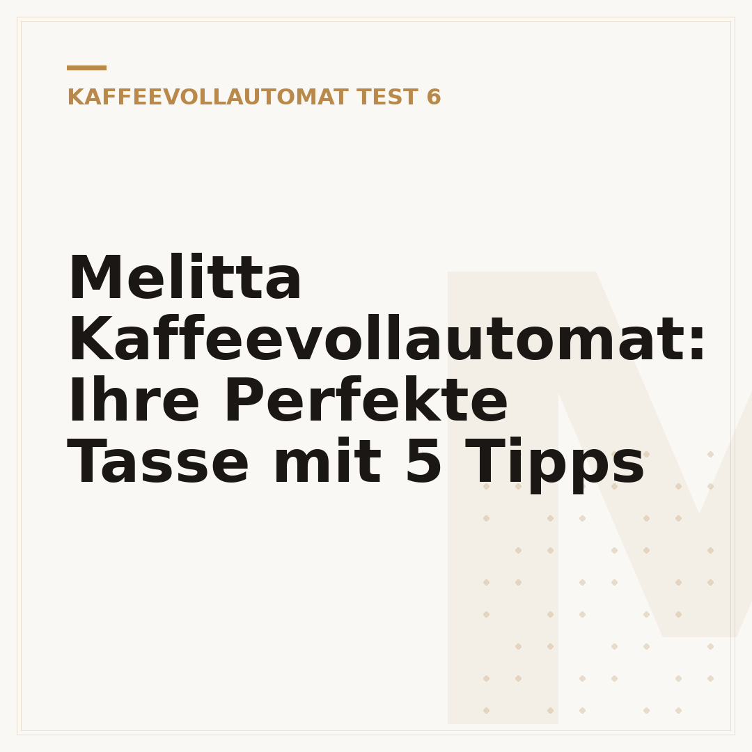 Melitta Kaffeevollautomat: Ihre Perfekte Tasse mit 5 Tipps