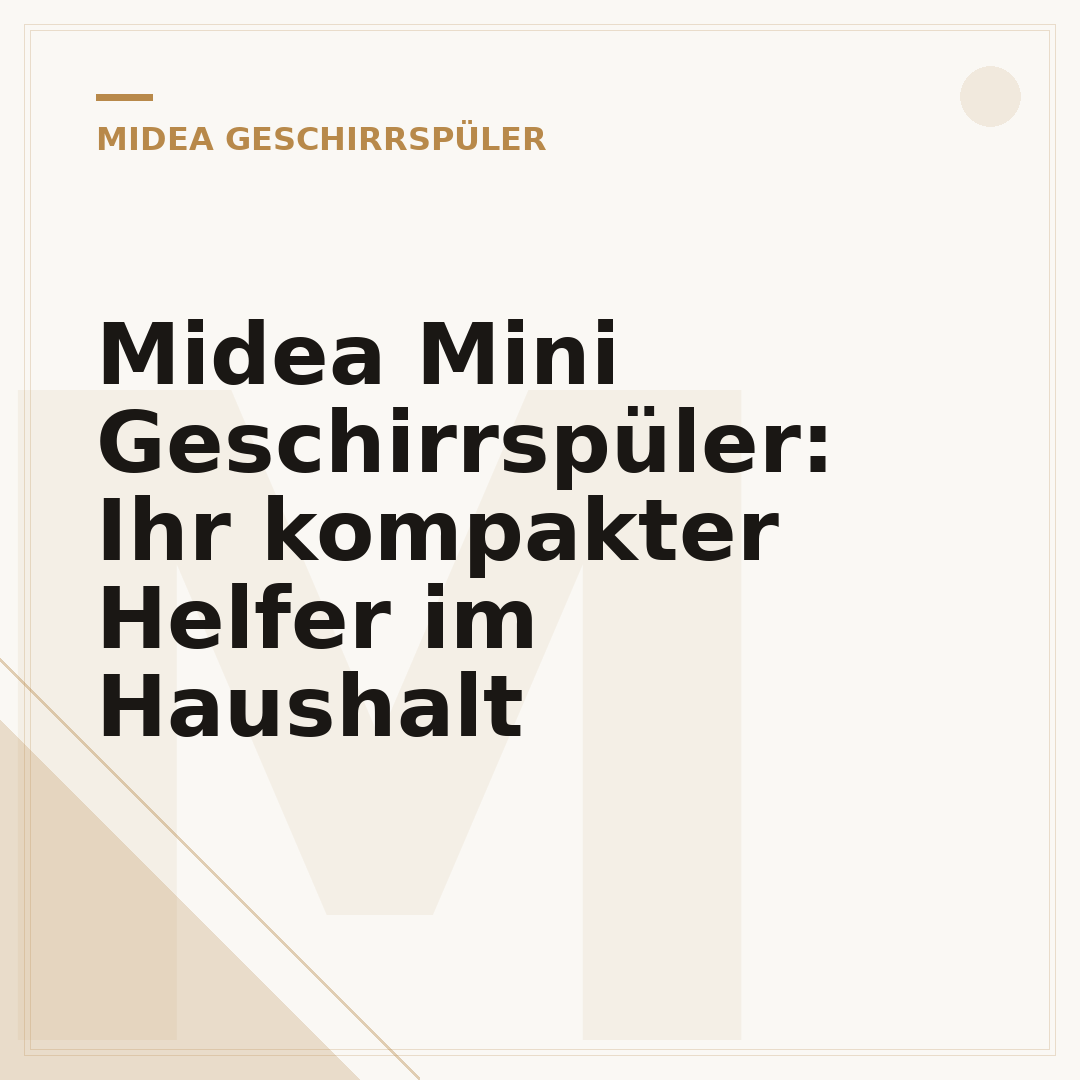 Midea Mini Geschirrspüler: Ihr kompakter Helfer im Haushalt