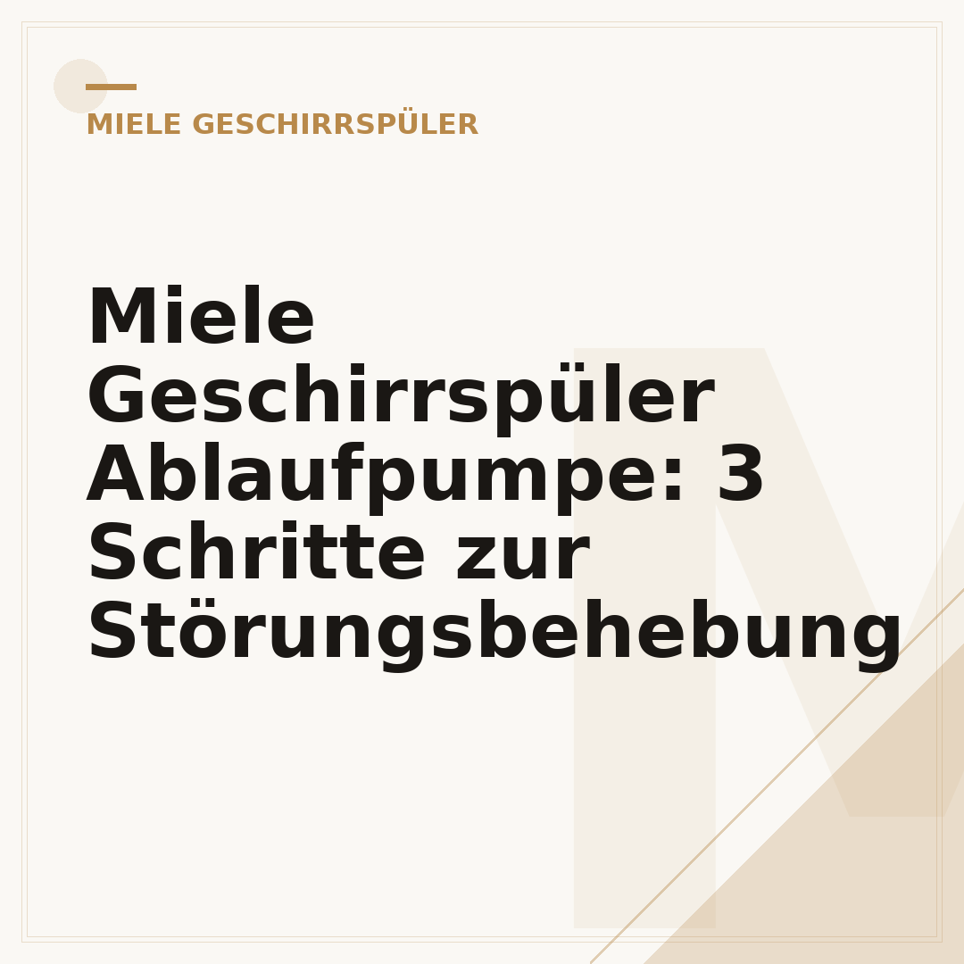 Miele Geschirrspüler Ablaufpumpe: 3 Schritte zur Störungsbehebung