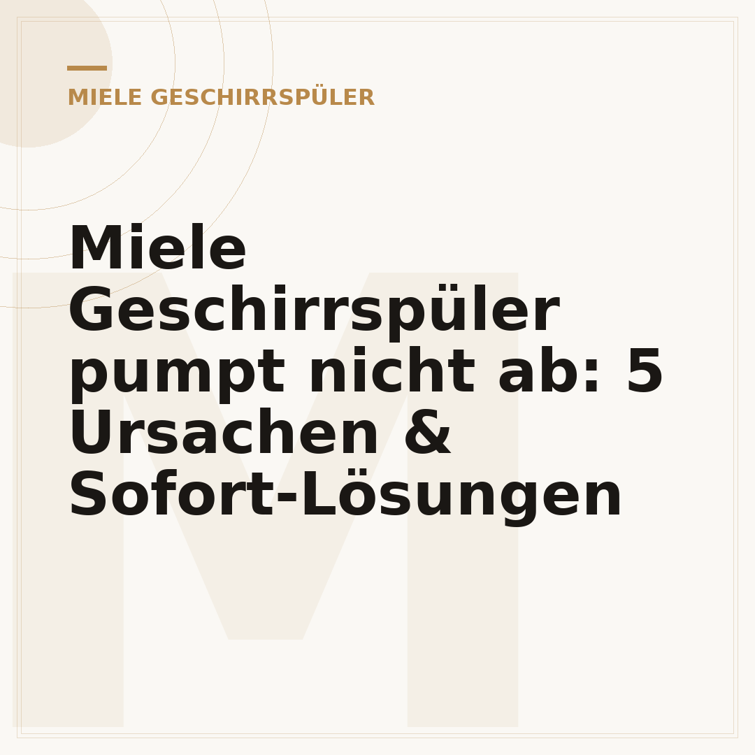 Miele Geschirrspüler pumpt nicht ab: 5 Ursachen & Sofort-Lösungen