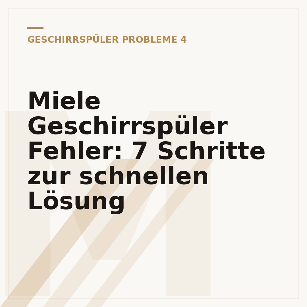 Miele Geschirrspüler Fehler: 7 Schritte zur schnellen Lösung