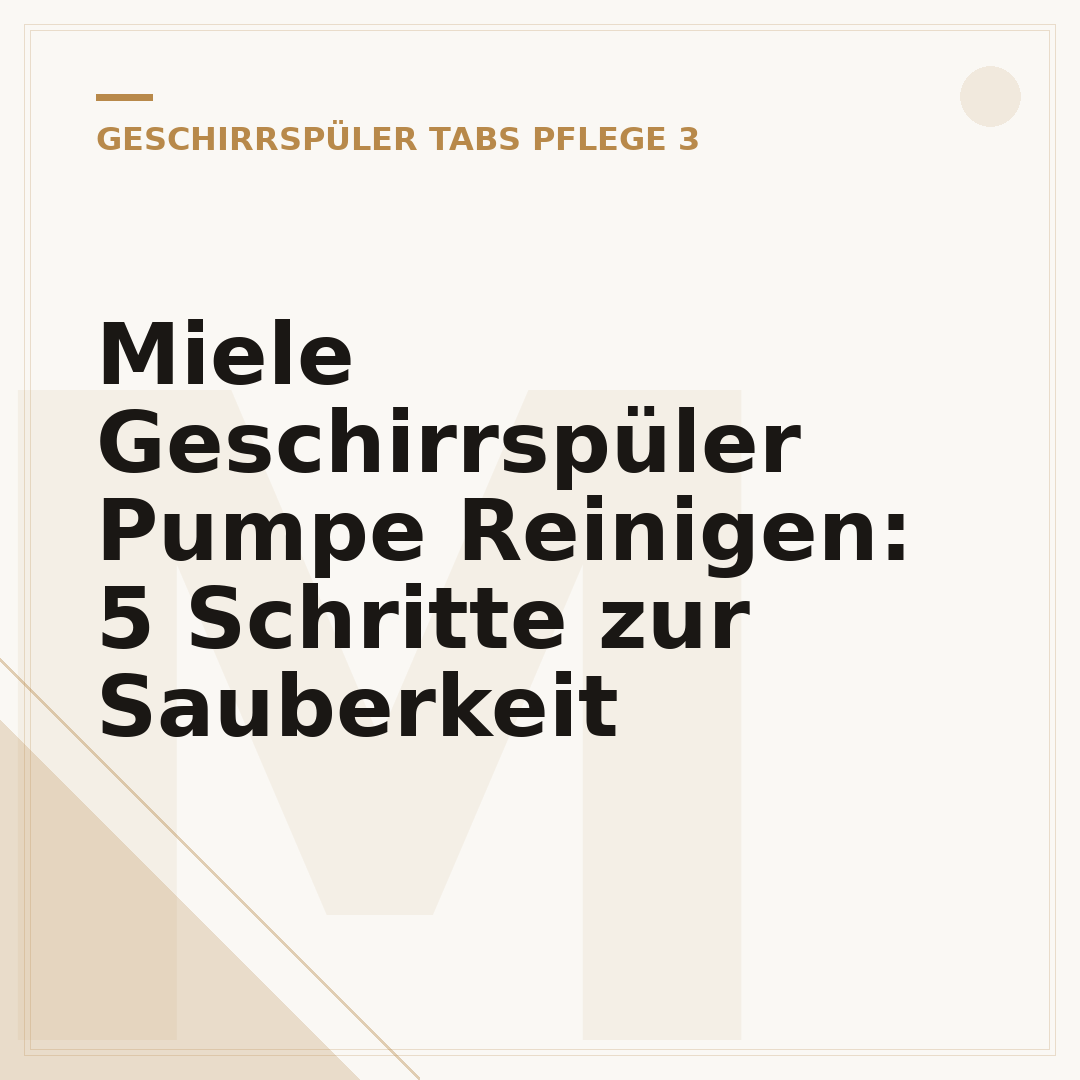 Miele Geschirrspüler Pumpe Reinigen: 5 Schritte zur Sauberkeit
