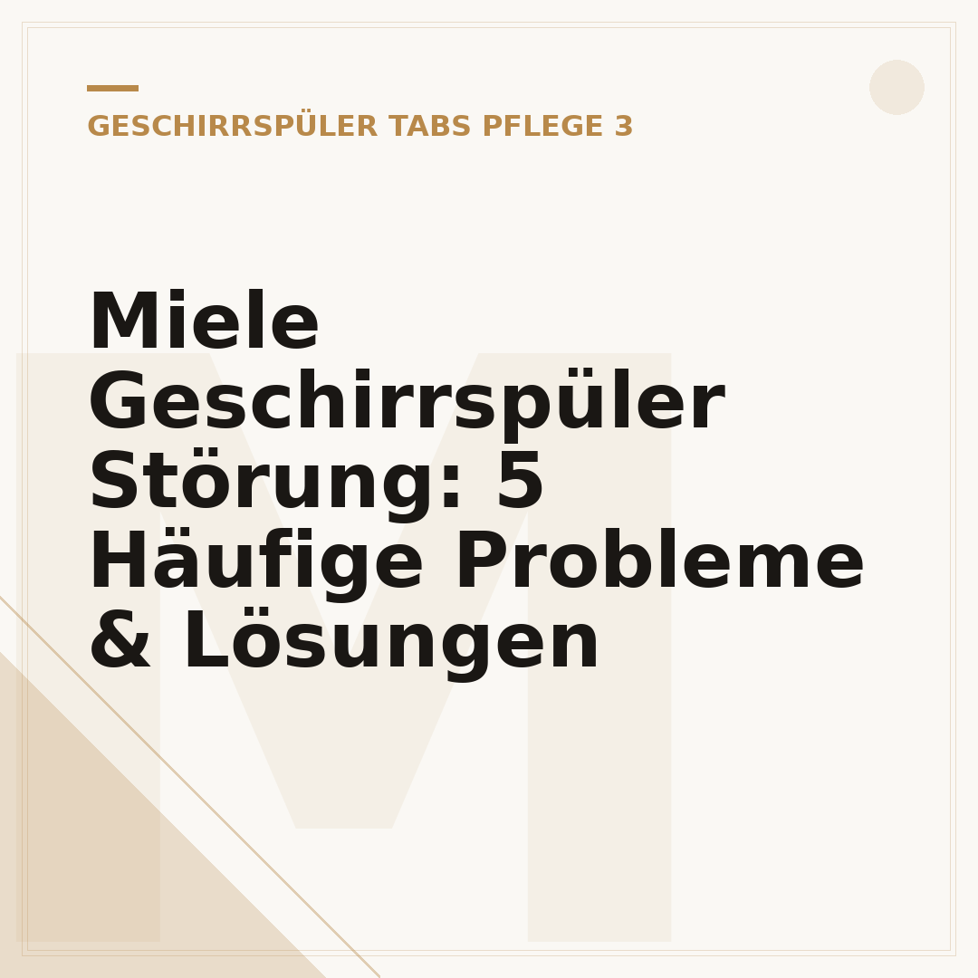 Miele Geschirrspüler Störung: 5 Häufige Probleme & Lösungen